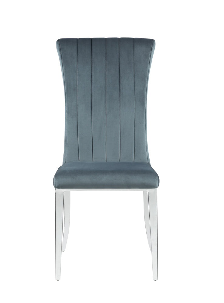 Beaufort Upholstered Curved Back Side Chairs Dark Grey