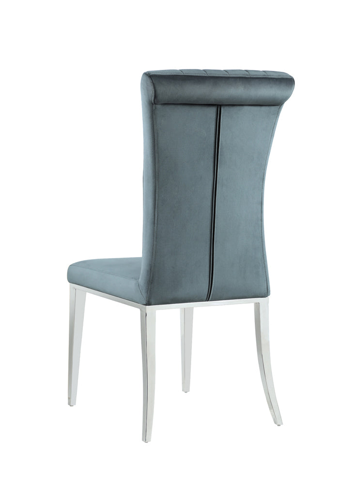 Beaufort Upholstered Curved Back Side Chairs Dark Grey