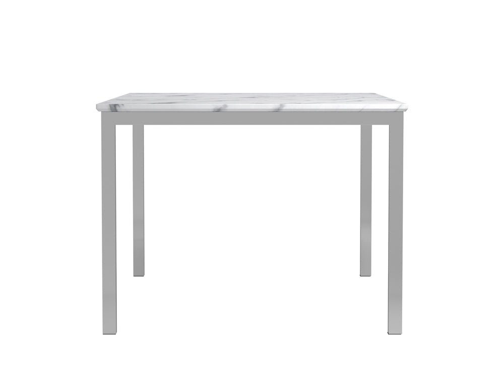 Athena Rectangle Dining Table with Marble Top Chrome