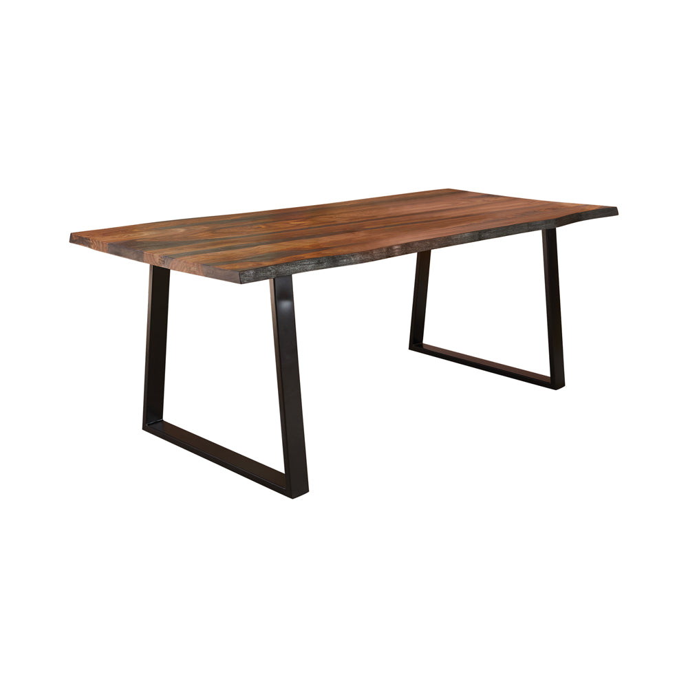 Ditman Live Edge Dining Table Grey Sheesham and Black