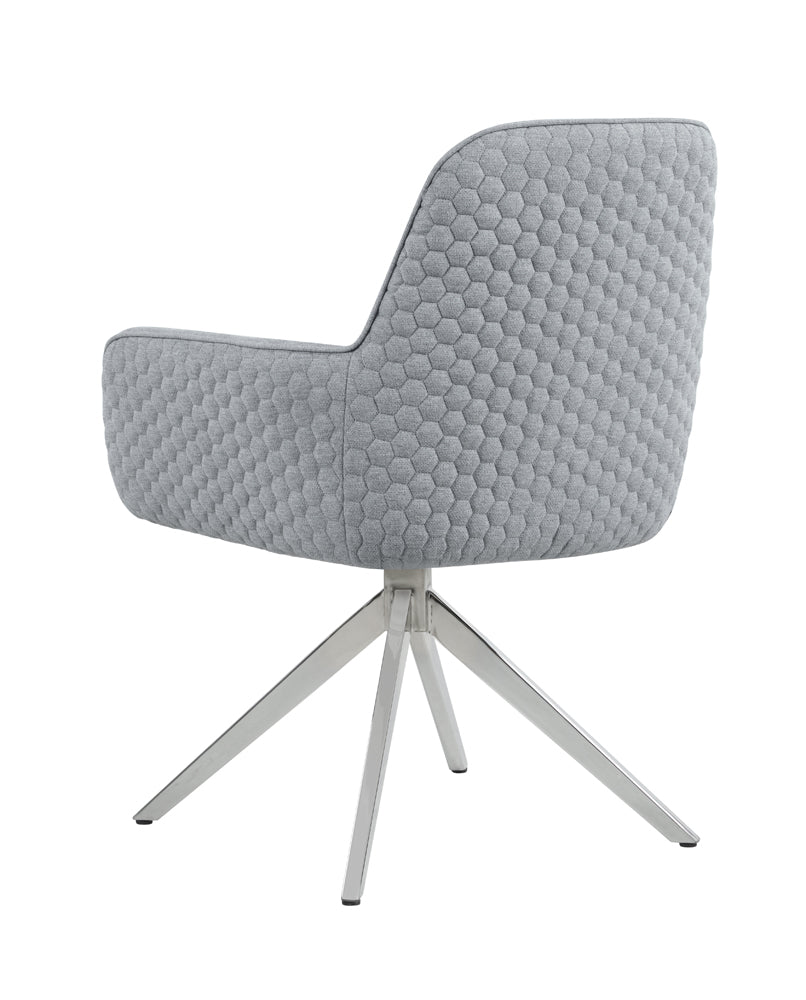 Abby Flare Arm Side Chair Light Grey and Chrome