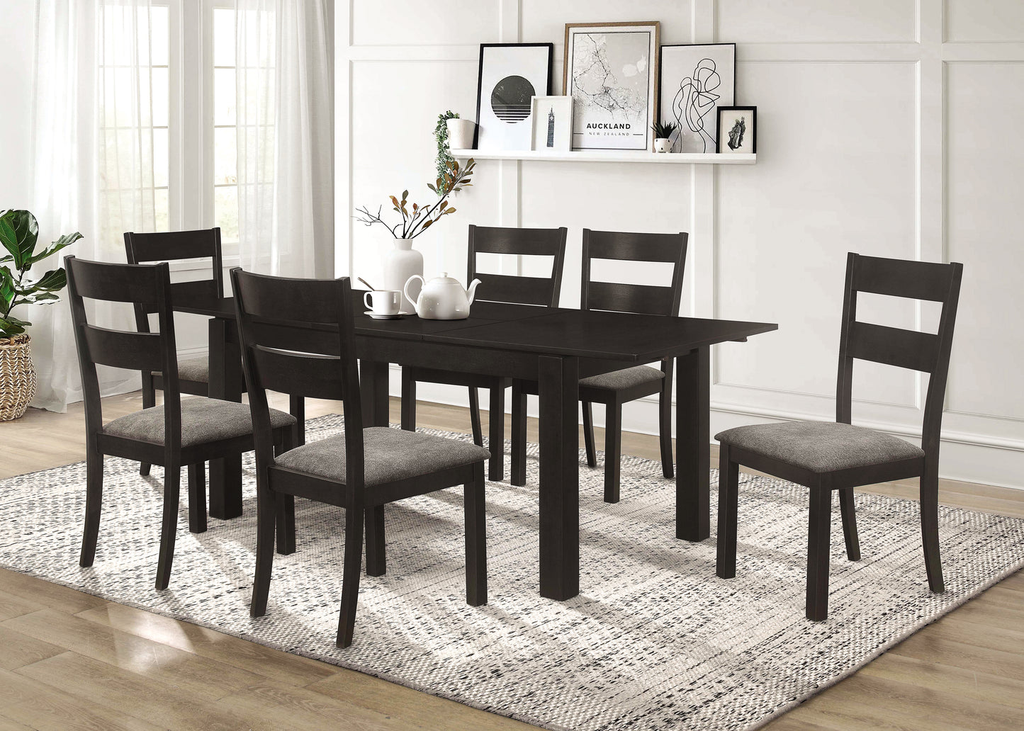 Jakob 5-piece Rectangular Dining Set Grey and Black