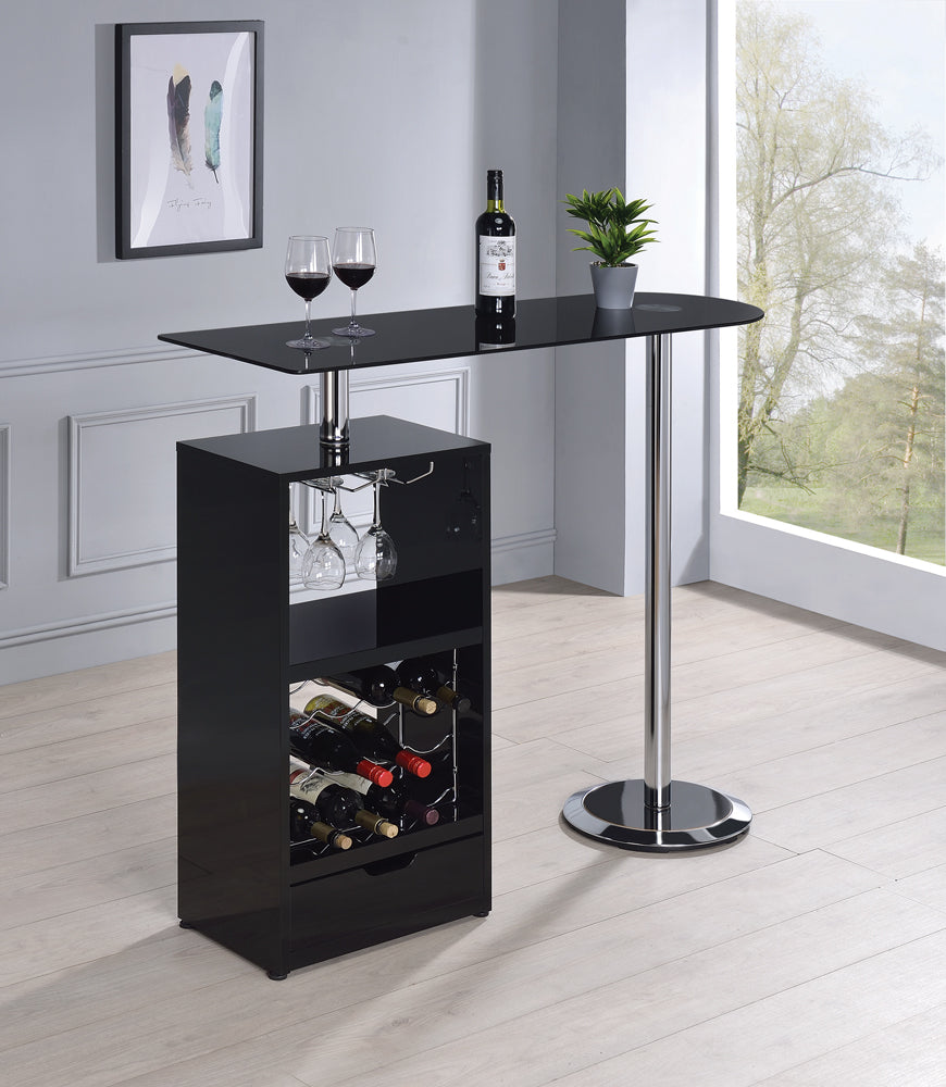 Koufax 1-drawer Bar Table Glossy