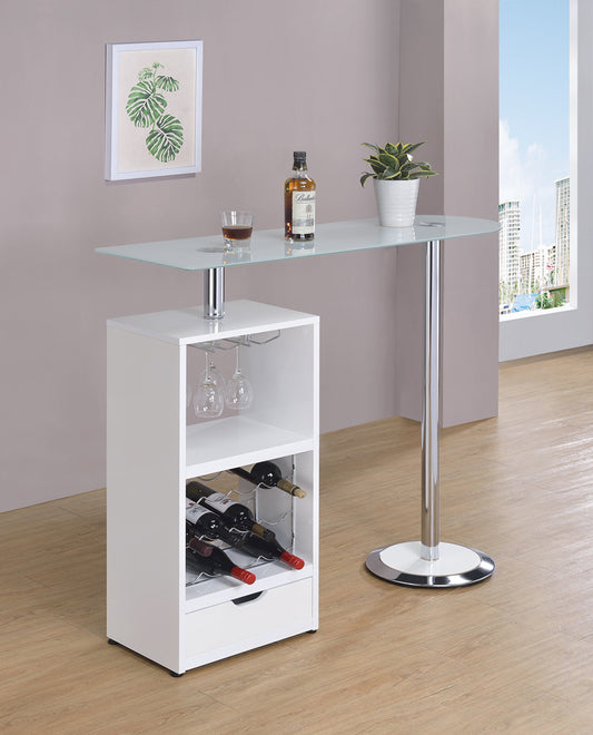 Koufax 1-drawer Bar Table Glossy