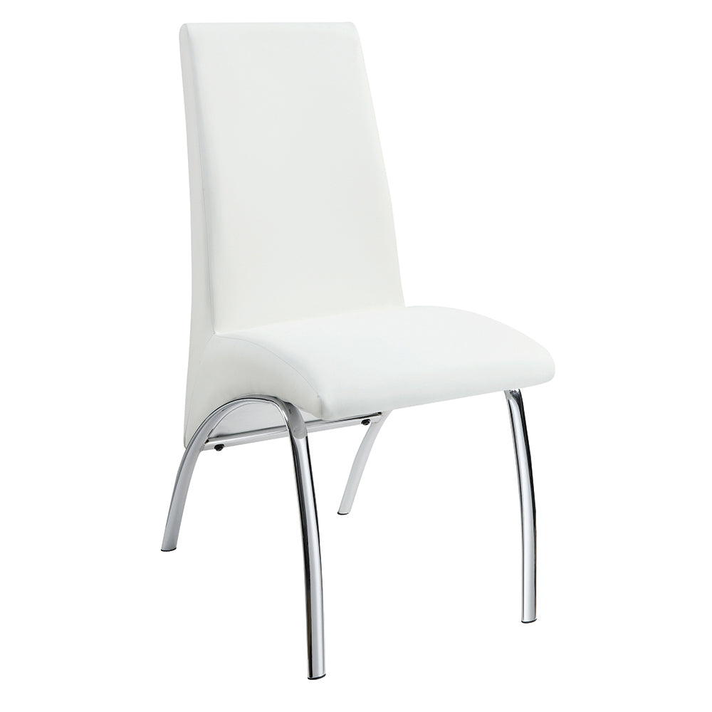 Bishop Upholstered Side Chairs White and Chrome