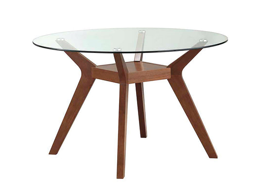 Paxton Round Glass Top Dining Table Nutmeg