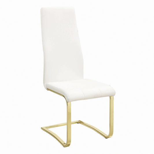 Blair Side Chairs White and Rustic Brass