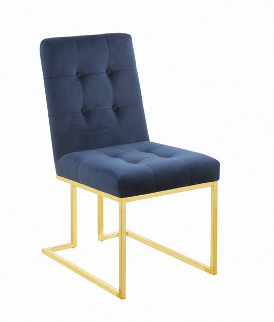 Cisco Tufted Back Side Chairs Ink Blue