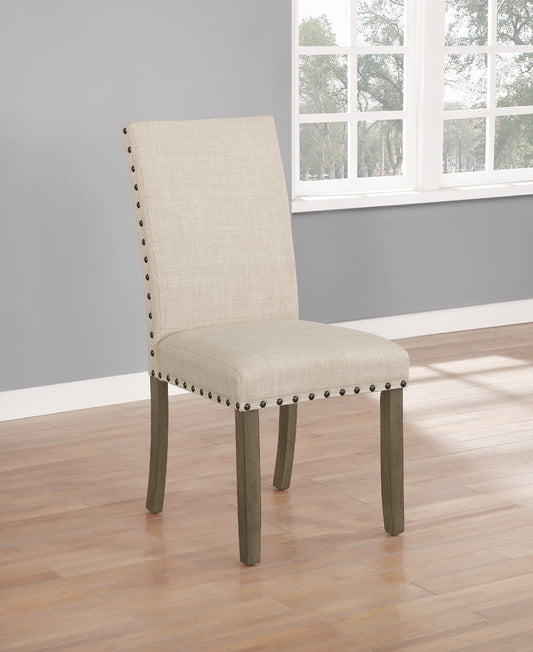 Coleman Upholstered Side Chairs Beige and Rustic Brown