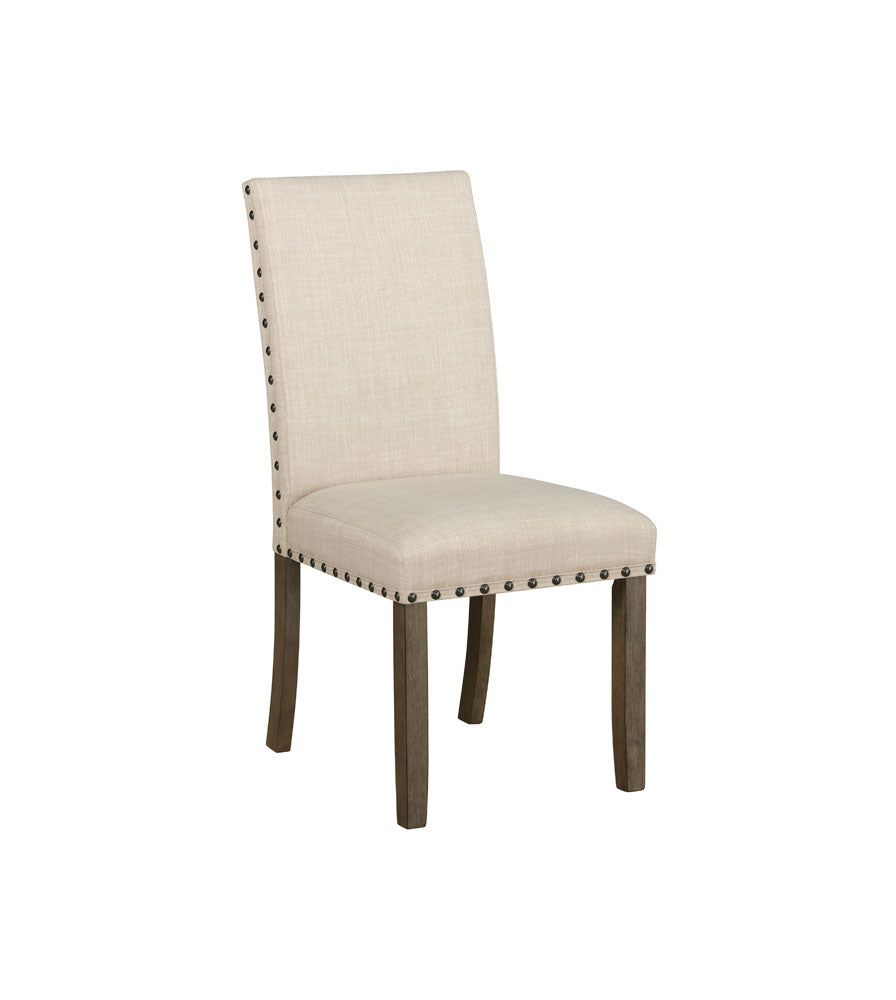 Coleman Upholstered Side Chairs Beige and Rustic Brown