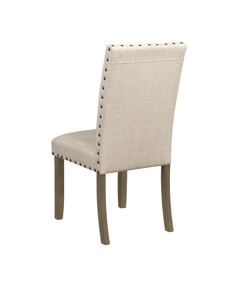 Coleman Upholstered Side Chairs Beige and Rustic Brown