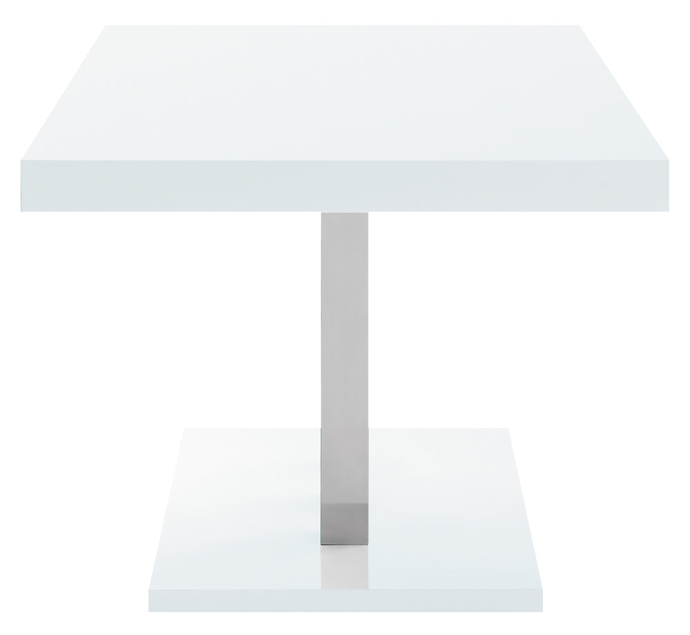 Brooklyn Rectangular Dining Table White High Gloss and Chrome