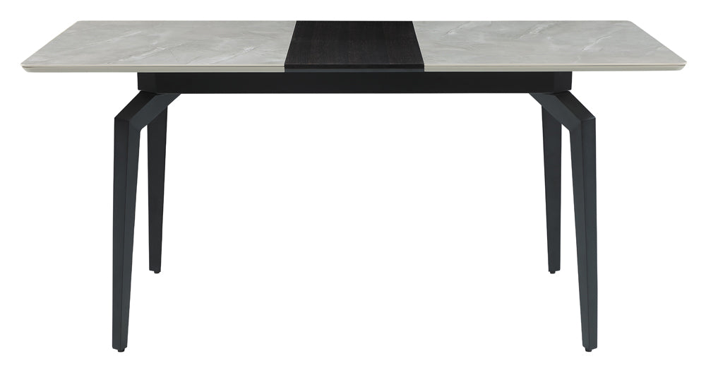 Mina Rectangular Dining Table Grey Ceramic and Sandy Black