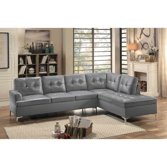 2-Piece Sectional with Right Chaise Grey