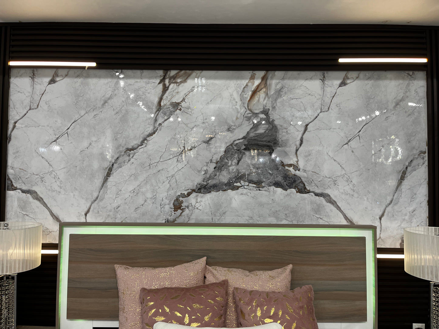 PVC Wall Panel Sheet Marble Style (White, Gray & Brown)