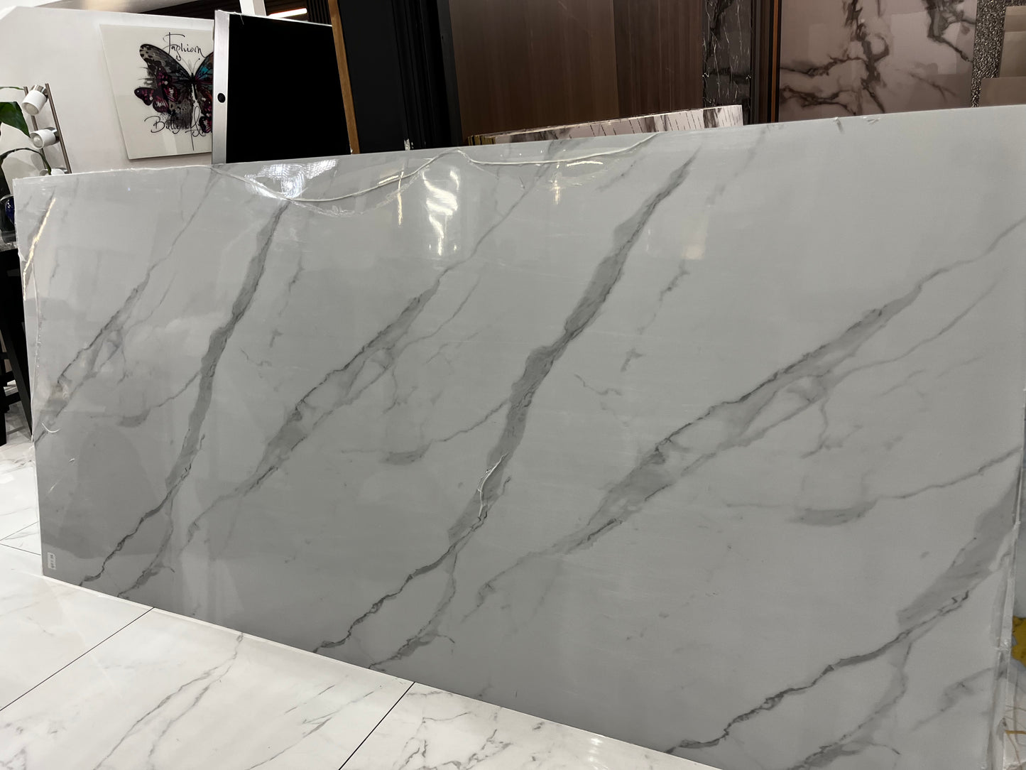 PVC Marble Style Wall Panel (White & Light Gray)