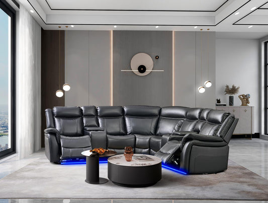JAY BLACK RECLINER SECTIONAL