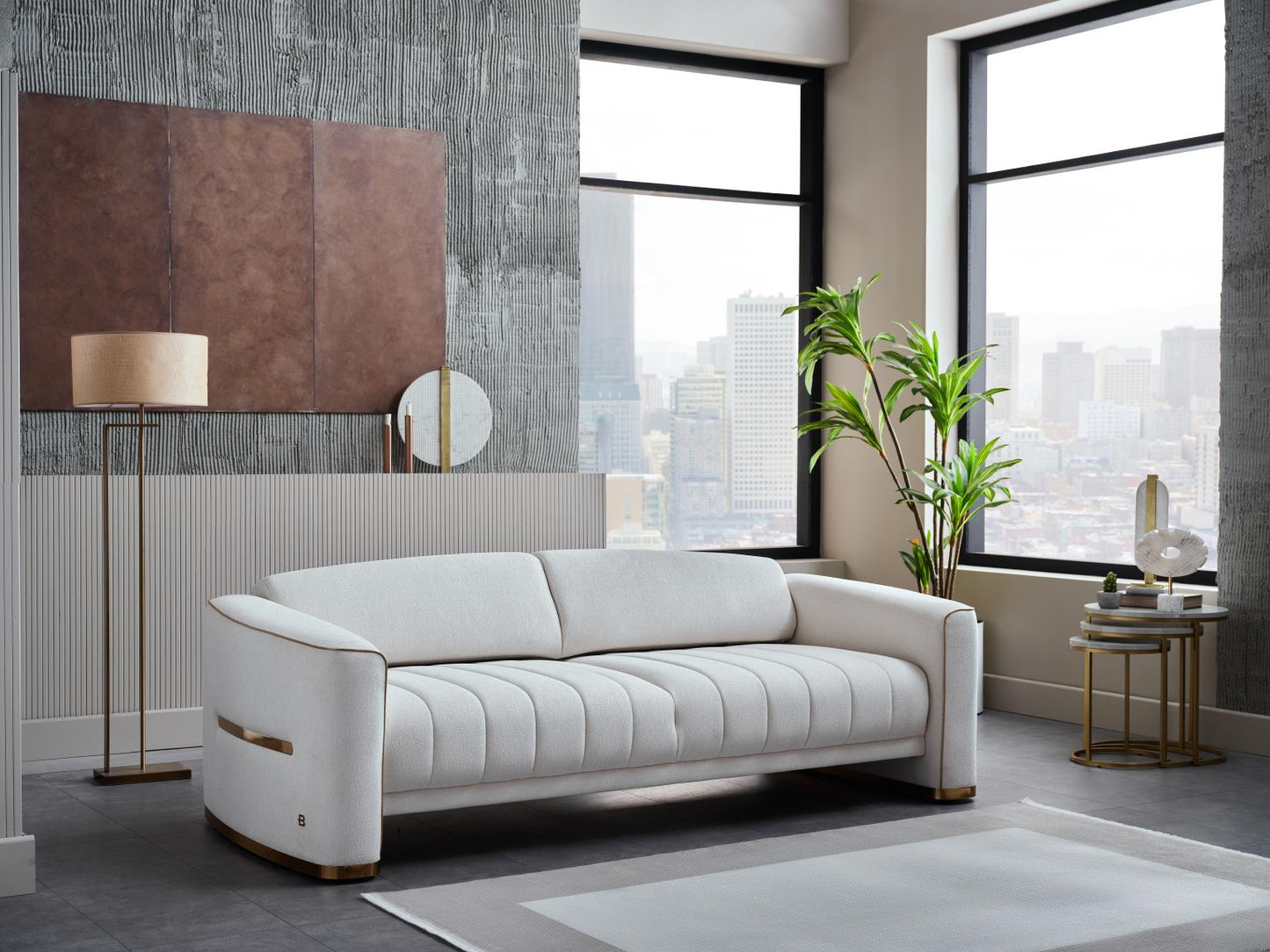 VERONICA I 3 SEAT SLEEPER (MERIT CREAM PLAIN)