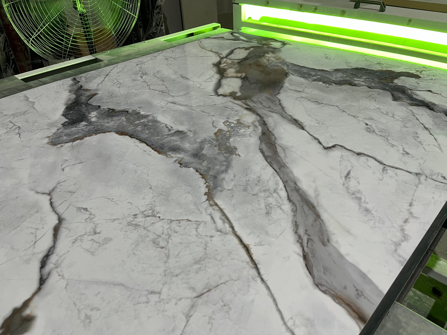 PVC Wall Marble Panel White with Dark Gray Veining