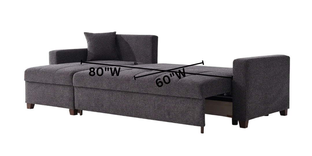 Mocca Sleeper Sectional Sofa