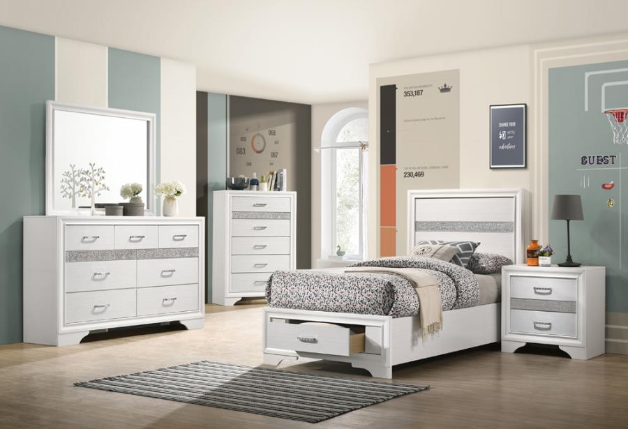 Miranda Platform Storage Queen Bedroom Set 4Pcs