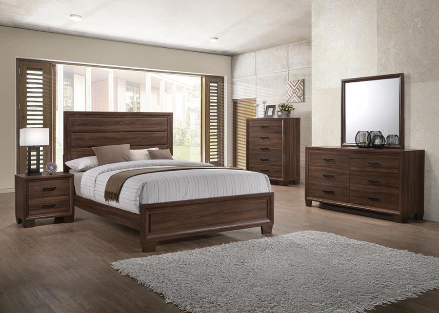 4 PCs Bedroom Set Medium Warm Brown Queen