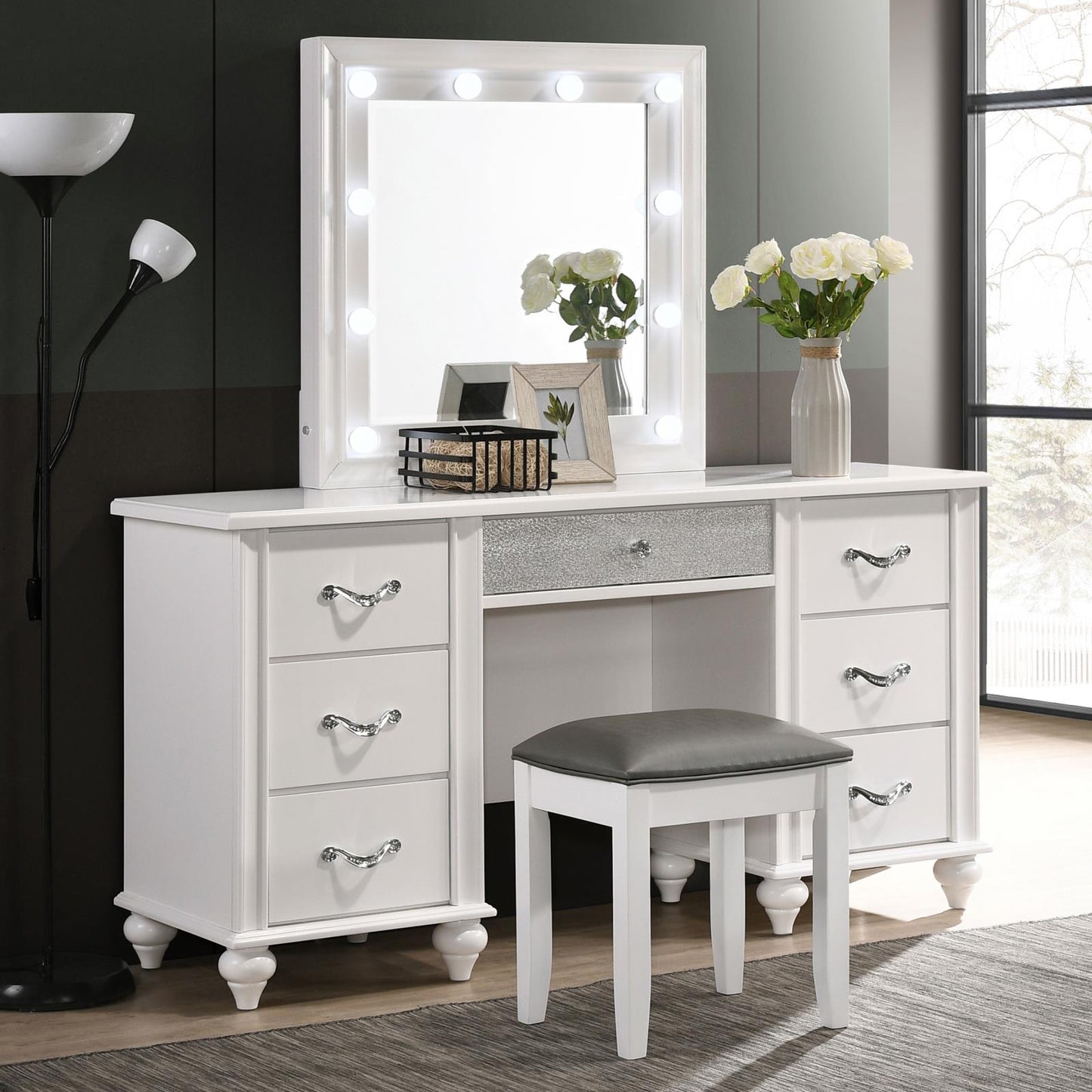 BARZINI VANITY STOOL 205897STL