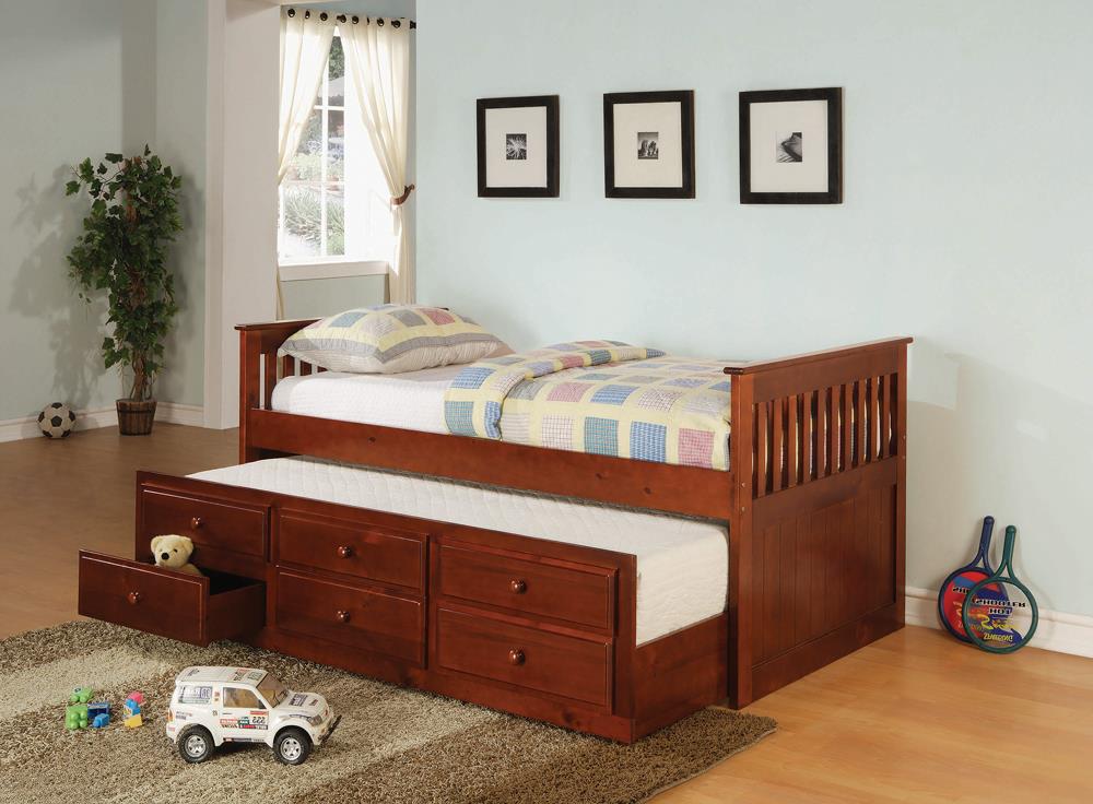 TWIN CAPTAIN'S BED W/ TRUNDLE 300105