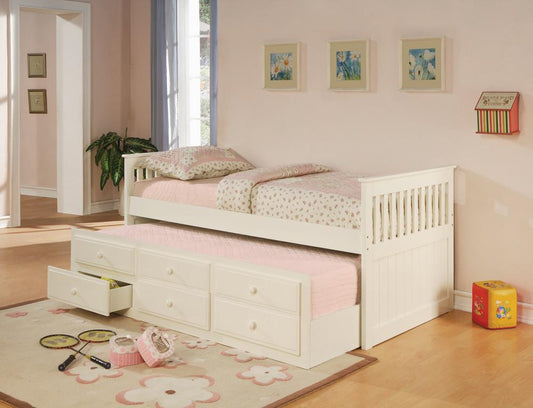 TWIN CAPTAIN'S BED W/ TRUNDLE 300107