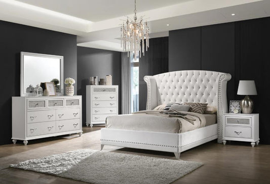 DIAMOND WHITE QUEEN BED 3 PC SET