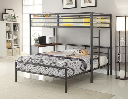 Fisher Twin/Full  Workstation Loft Bed Gunmetal