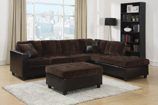 Upholstered Sectional Dark Chocolate