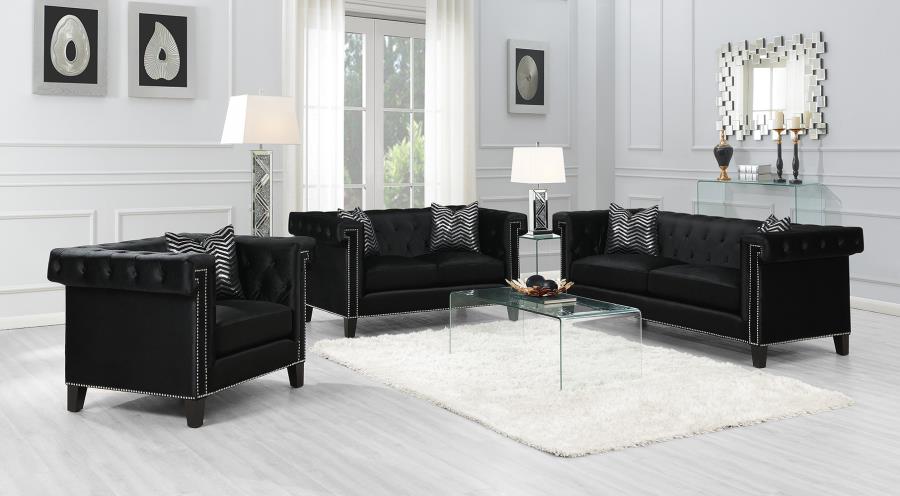 2-PC Tufted Living Room Set Black