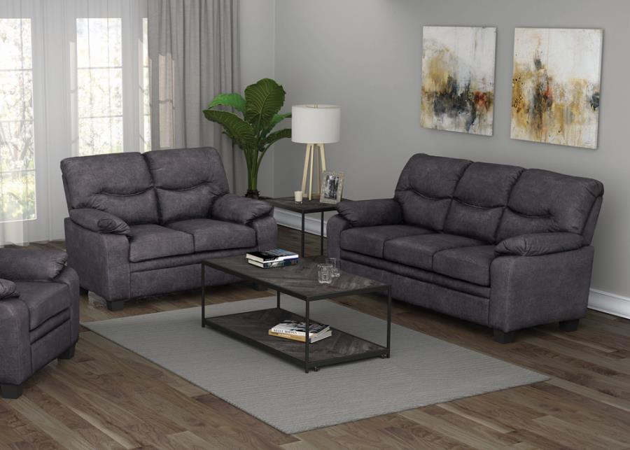 2-piece Pillow Top Arms Living Room Set Brown