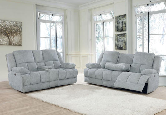 2-piece Pillow Top Arm Power Living Room Set Grey