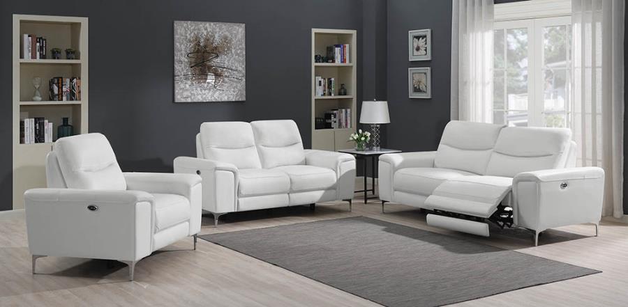 Largo 2-piece Upholstered Power Living Room Set White