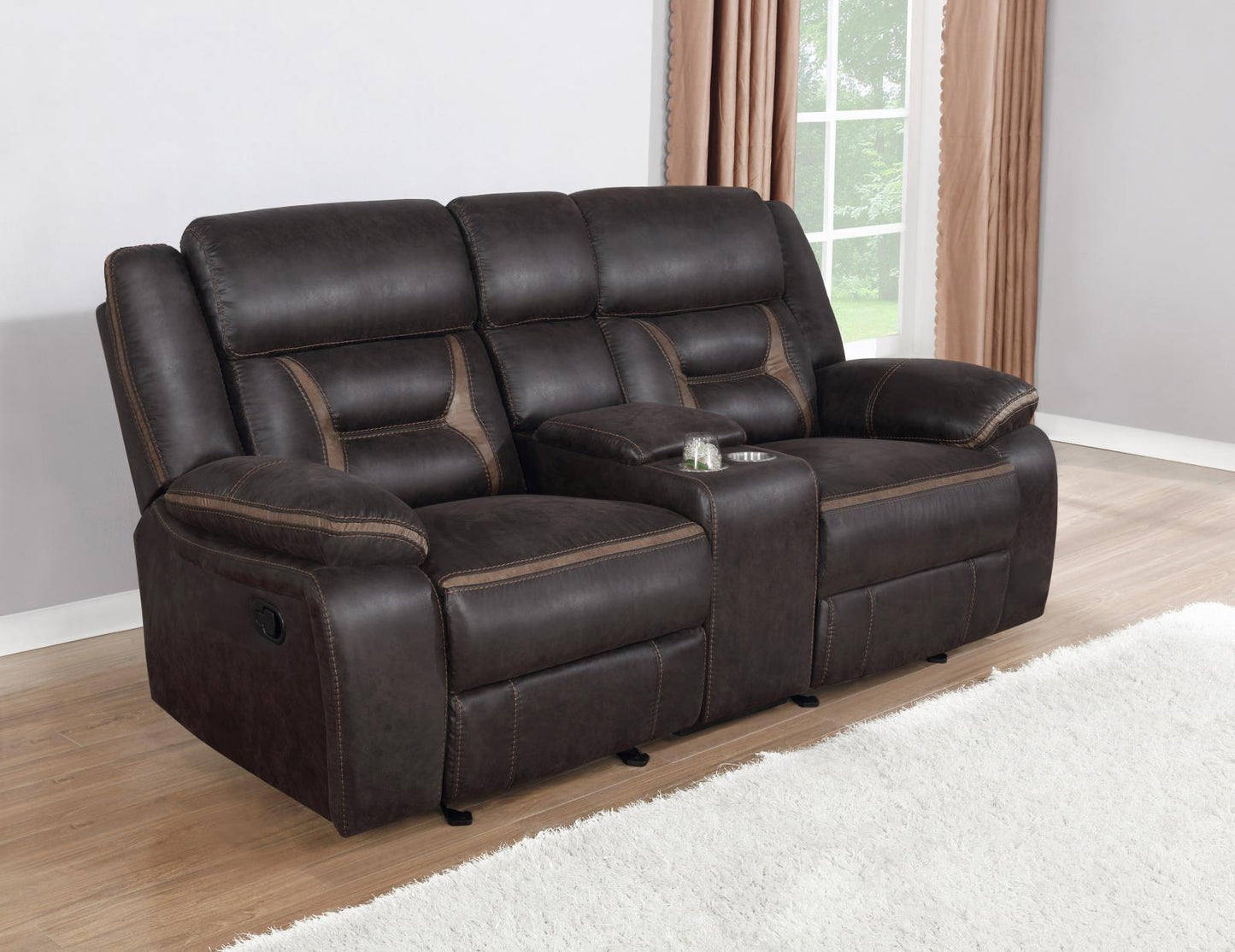 GREER GLIDER LOVESEAT W/ CONSOLE 651355
