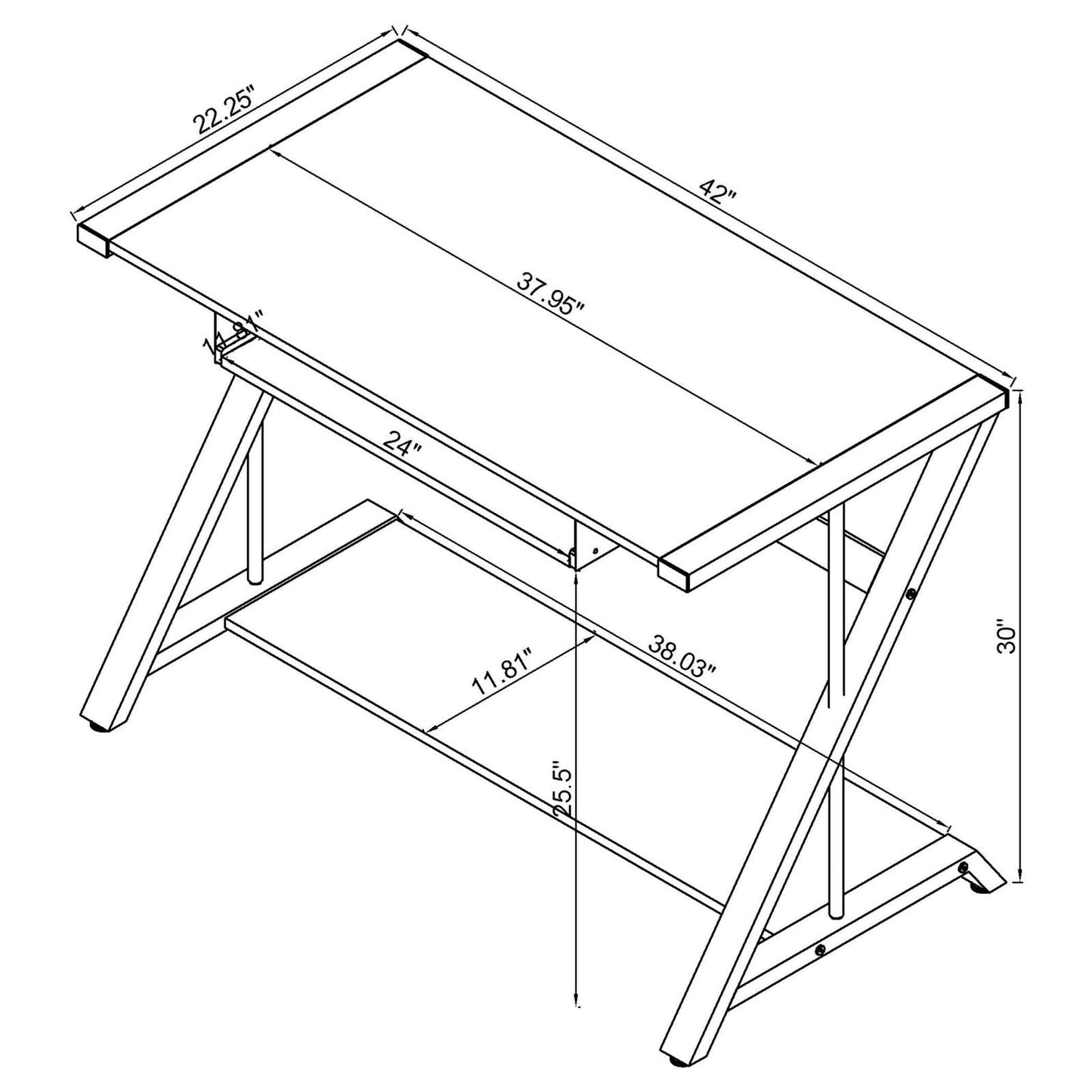 MALLET COMPUTER DESK 800222