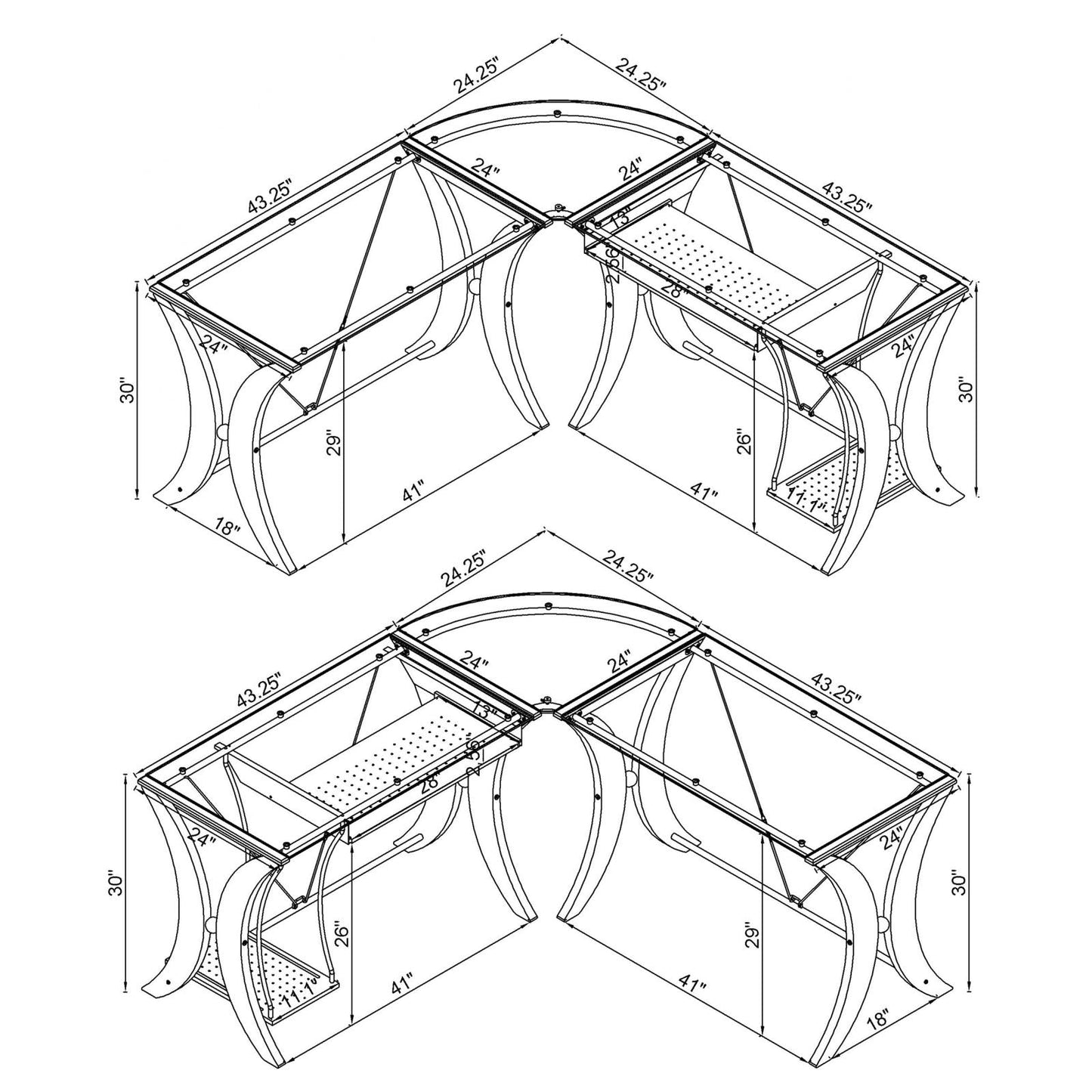 3 PC COMPUTER DESK SET 800446