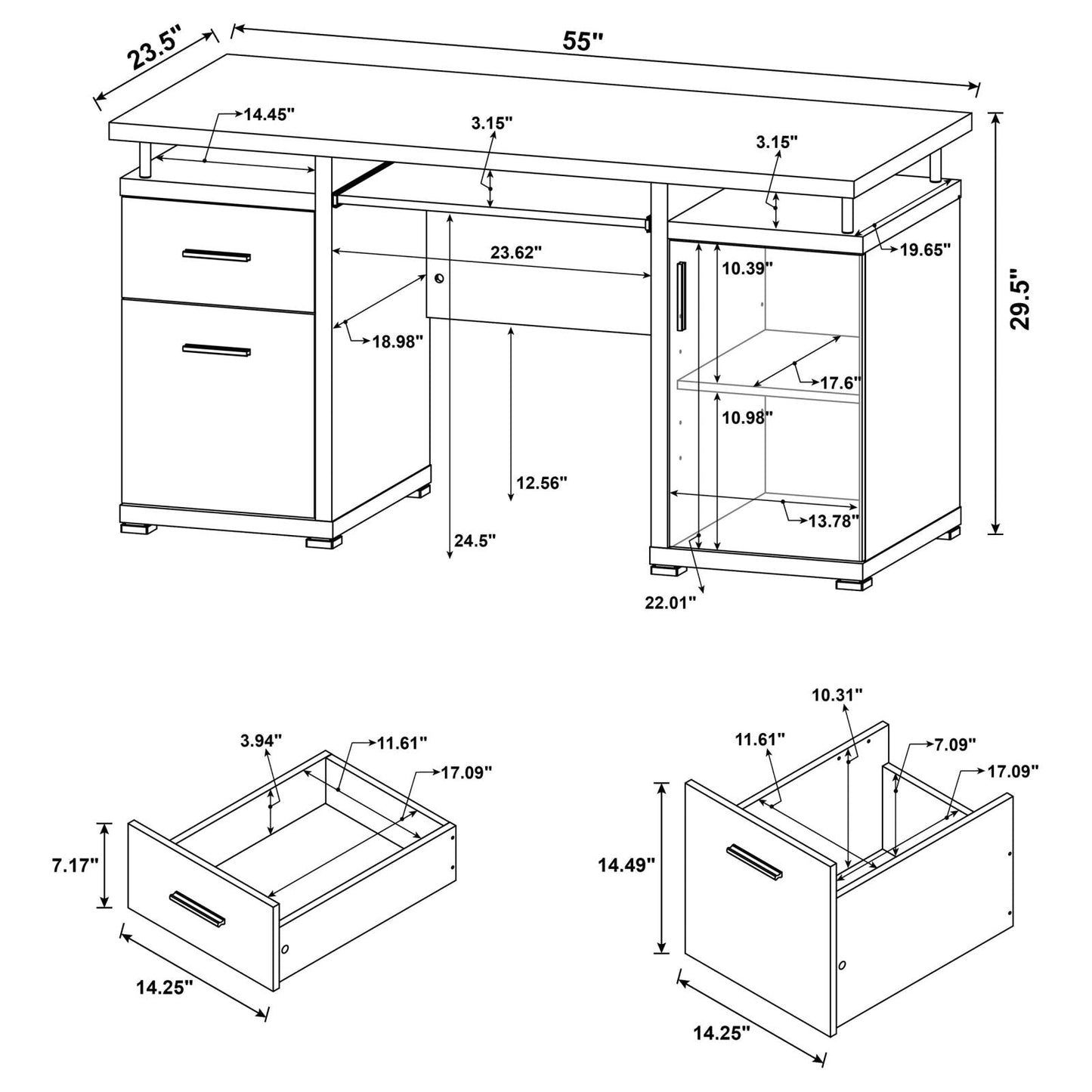 YVETTE L-SHAPE OFFICE DESK 800516