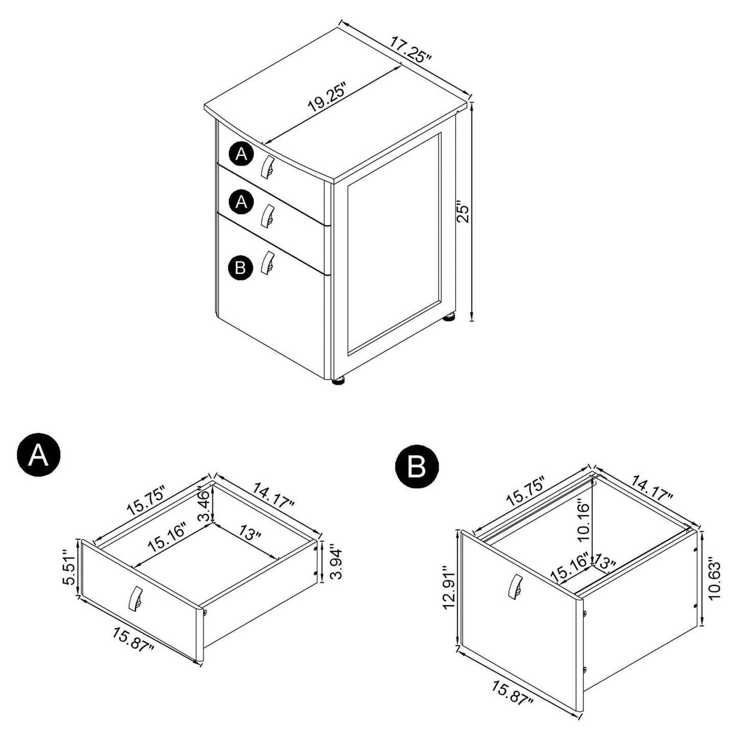 ESTRELLA FILE CABINET 800656