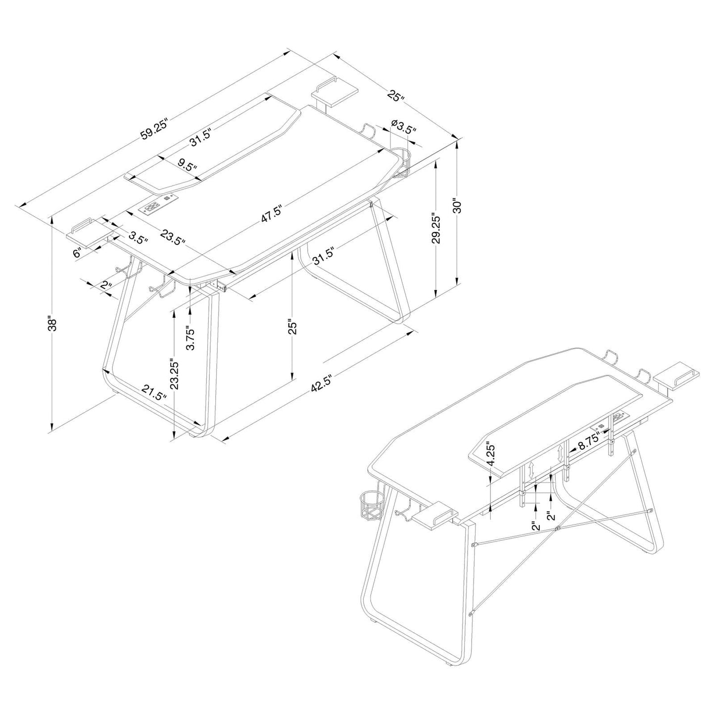 ALFIE GAMING DESK 801410