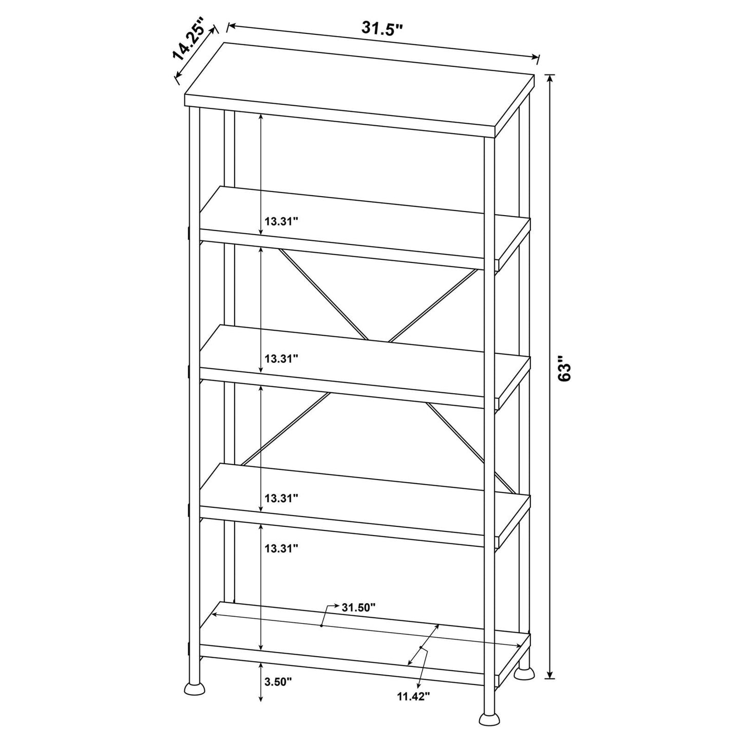 ANALIESE 2PC SET (DESK+BOOKCASE) 801541-S2