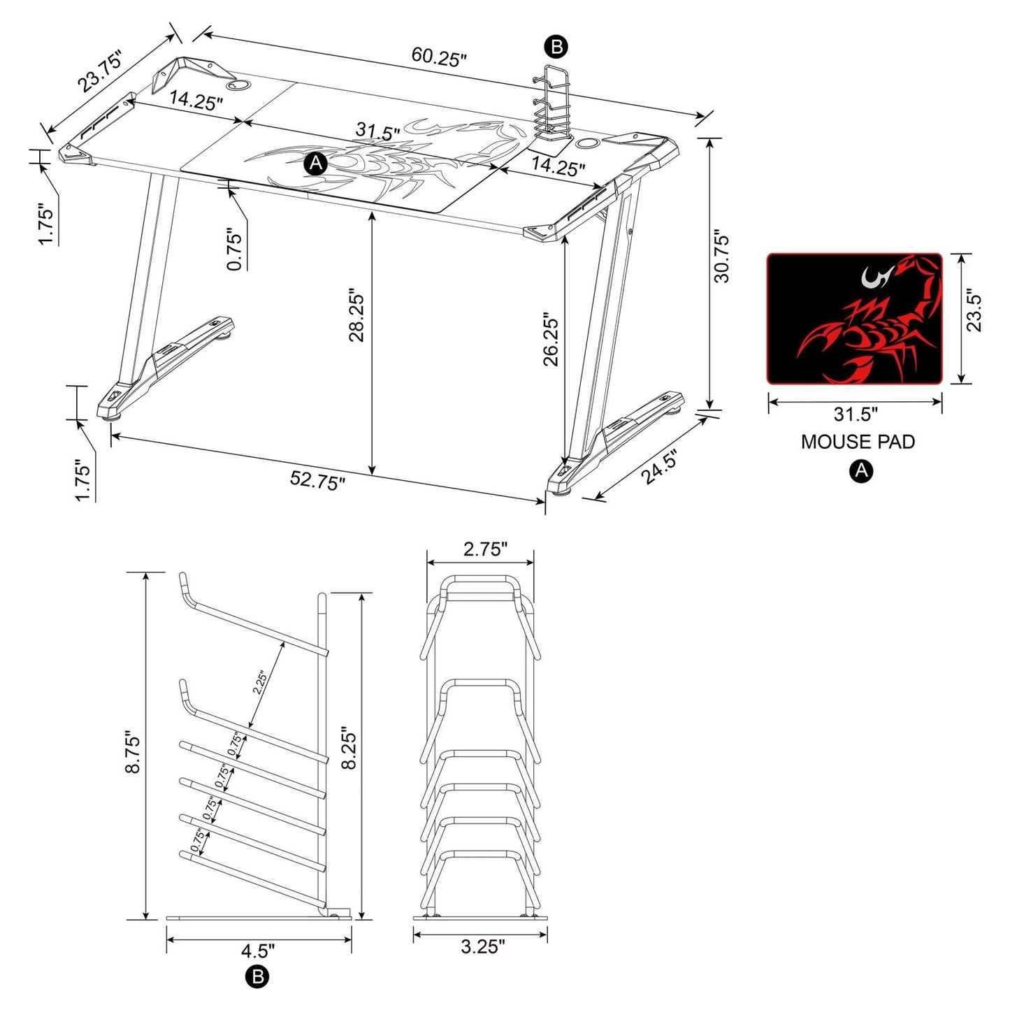 BROCTON GAMING DESK 802435