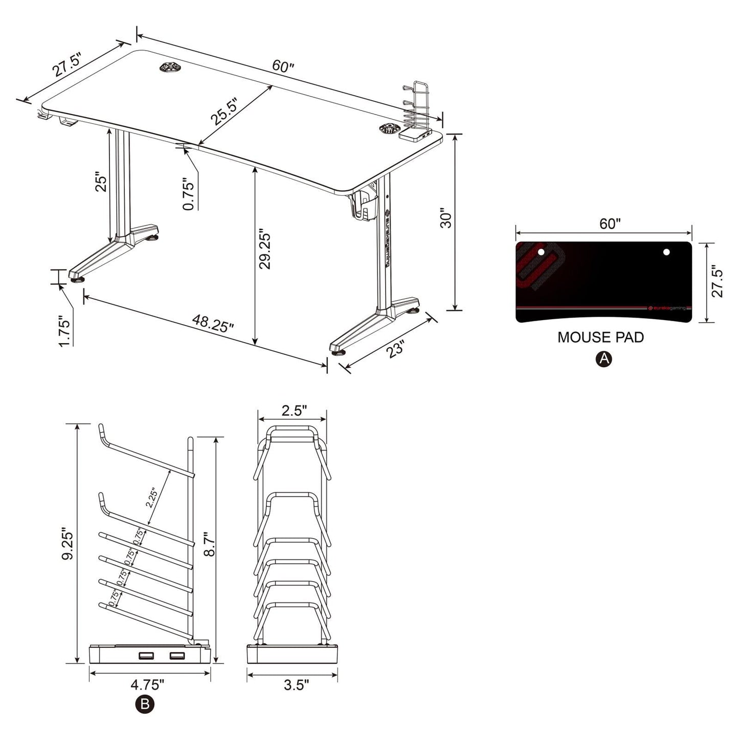 TARNOV GAMING DESK 802436