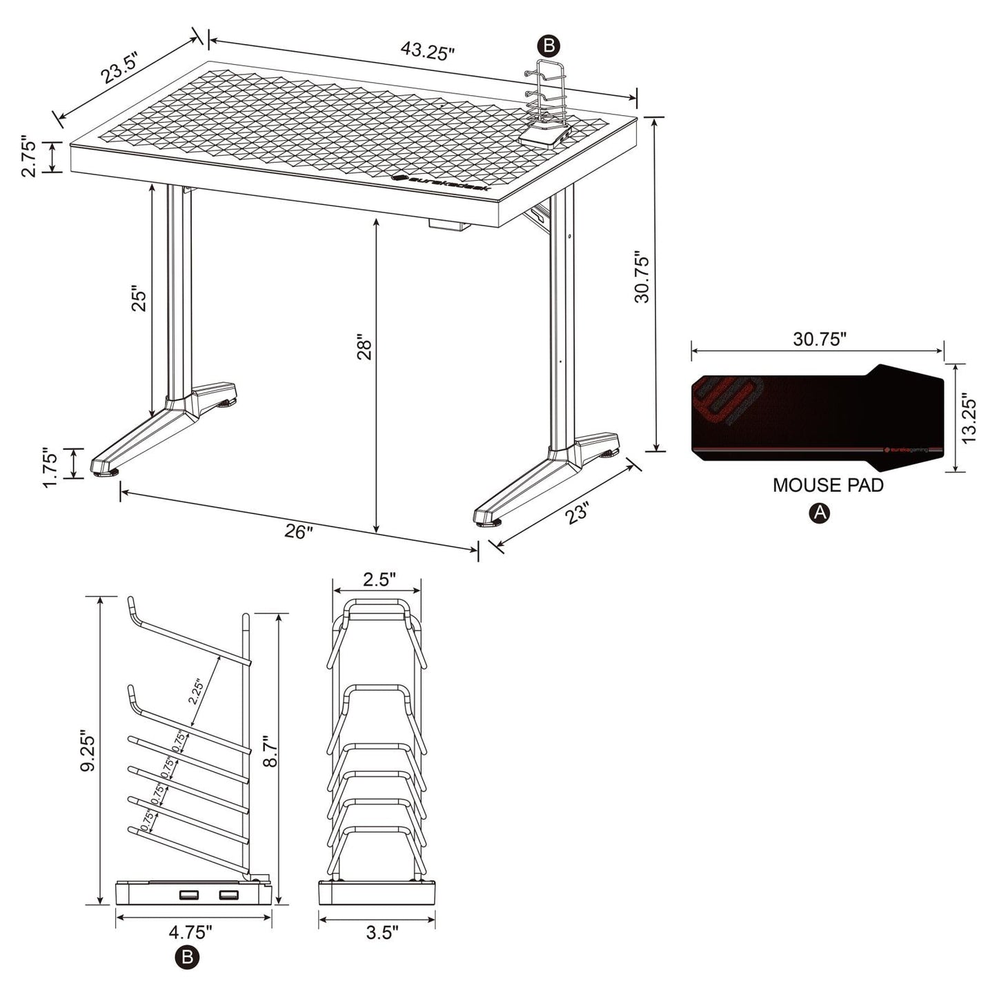 AVOCA GAMING DESK 802439