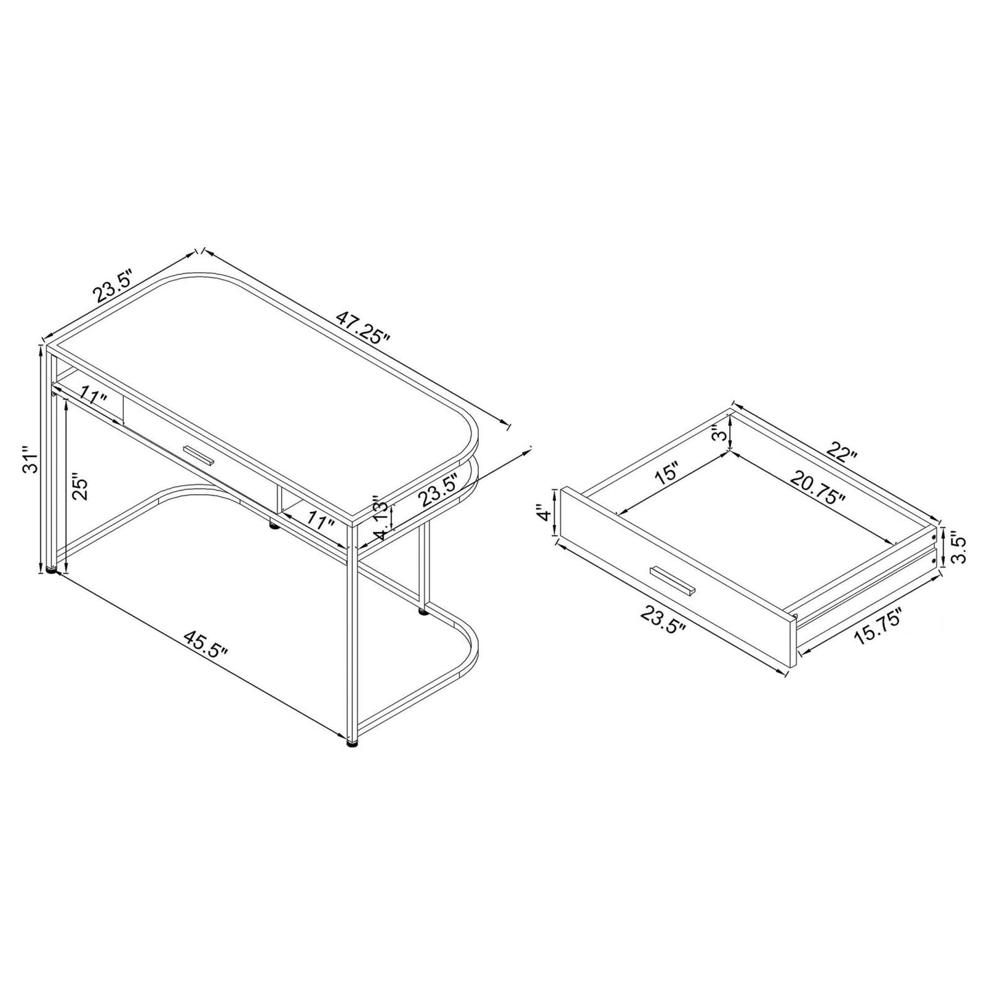 EMBER WRITING DESK 803401