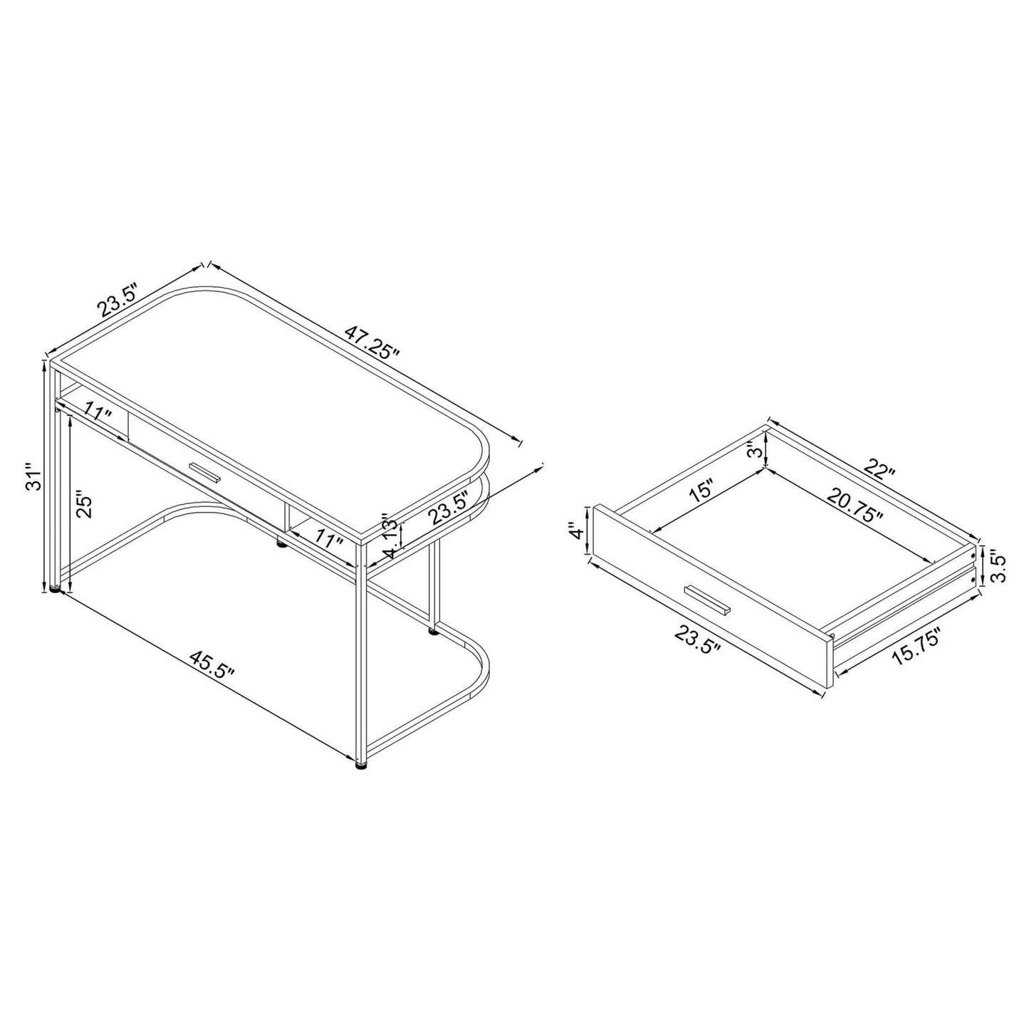 EMBER WRITING DESK 803411