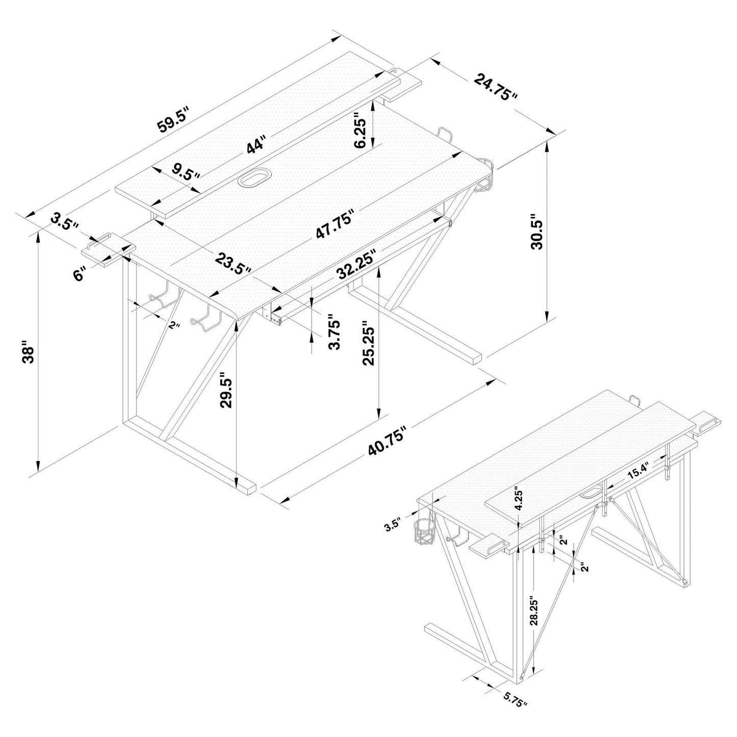 TECH GAMING DESK 804436