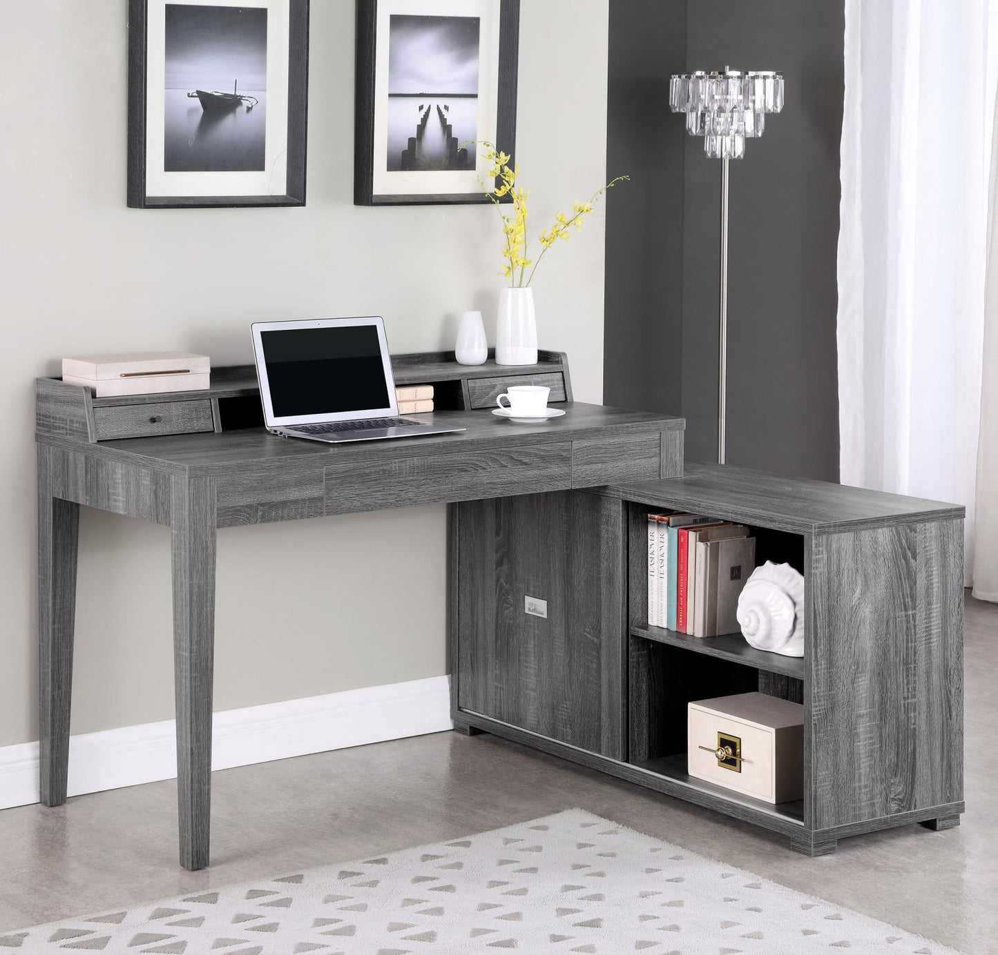 L-SHAPE DESK W/ OUTLET 805751